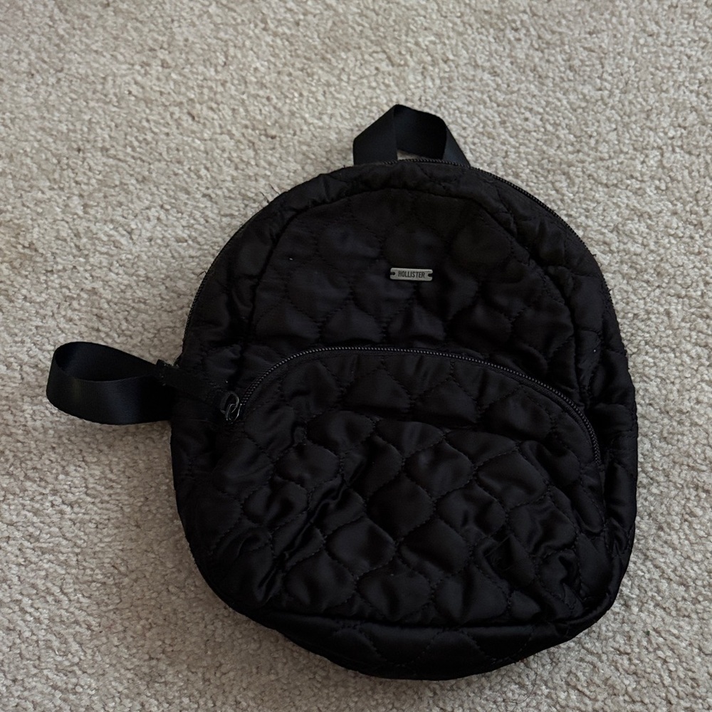 Hollister Mini Quilted Black Backpack